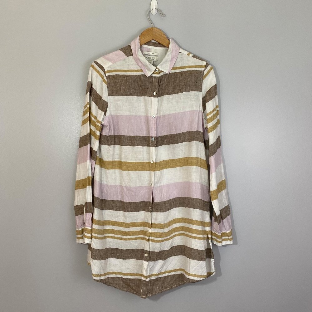 Rachel Zoe 100% Linen Duster Dress Shirt